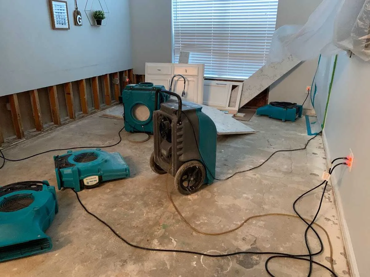 Dehumidifier in flood-cut room for Water Damage Restoration in Bardmoor